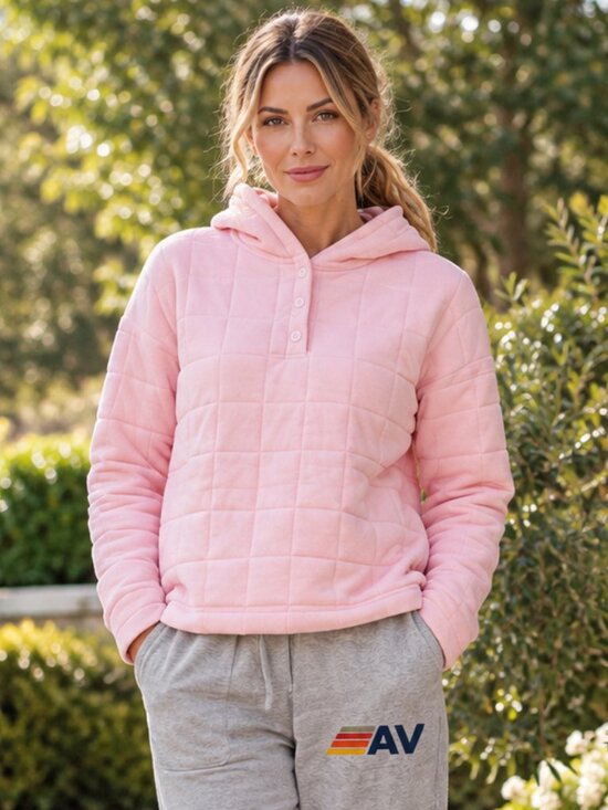 GAP Jackets & Blazers - GAPFIT GAP Pink Quilted Pullover Hoodie XS Minimalist Lounge Athleisure Soft